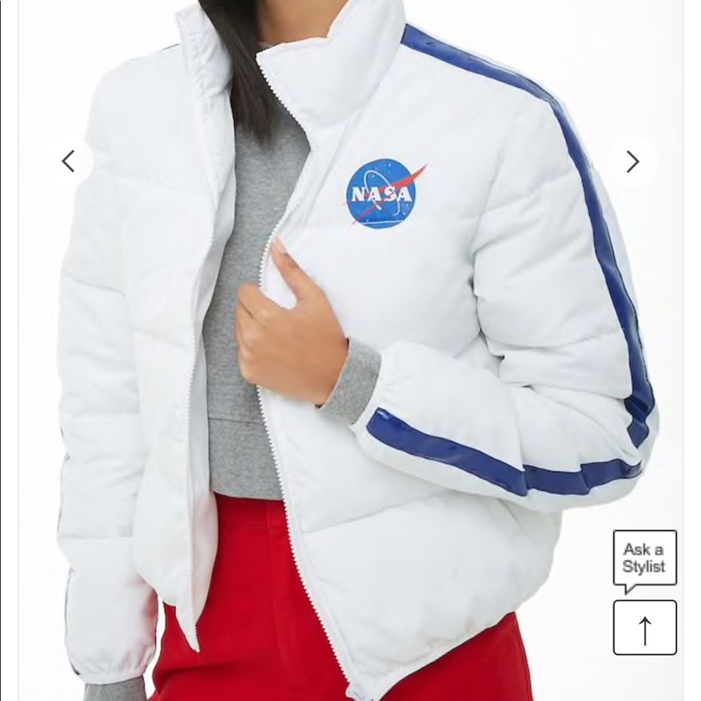 NASA Puffer jacket in white